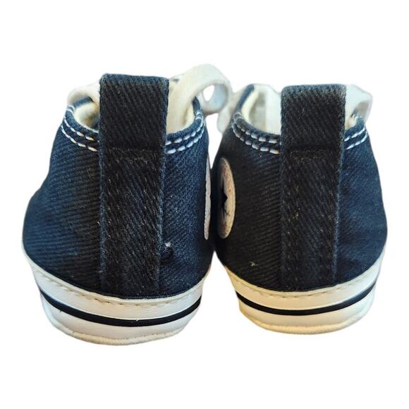 Converse all star 2 pr black & white sz 2 infant/toddler leather chuck taylors - Picture 12 of 14